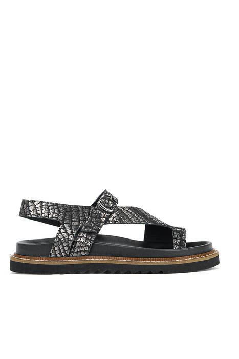 Hakiki Deri Kadın Sandalet Siyah