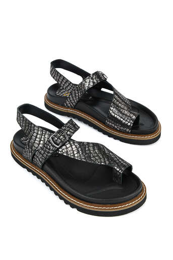 Ziya - Hakiki Deri Kadın Sandalet Siyah (1)