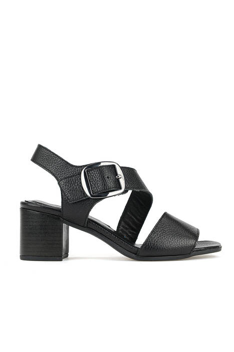 Hakiki Deri Kadın Sandalet Siyah