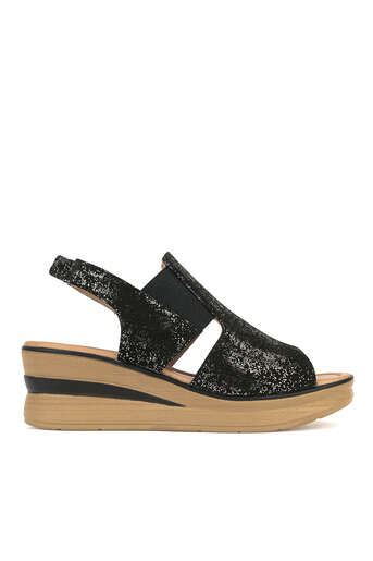 Ziya - Hakiki Deri Kadın Sandalet Siyah