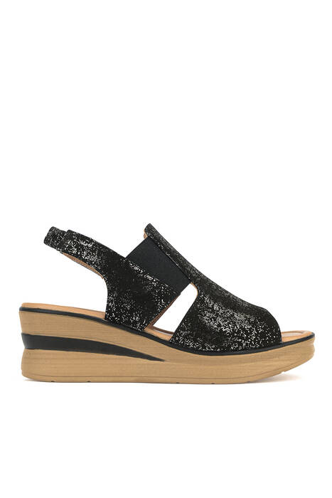 Hakiki Deri Kadın Sandalet Siyah