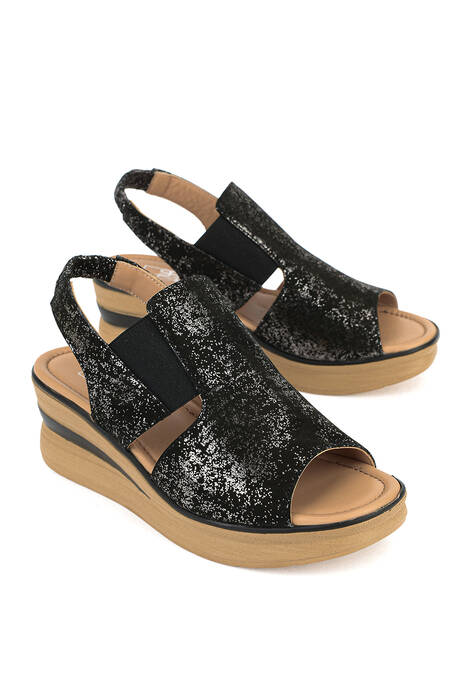 Hakiki Deri Kadın Sandalet Siyah