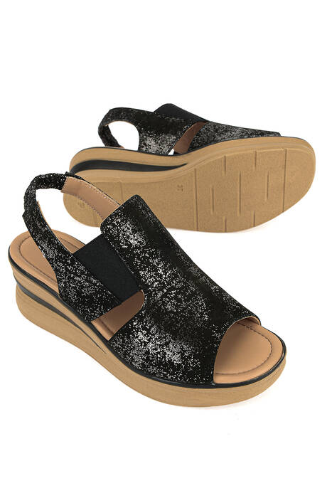 Hakiki Deri Kadın Sandalet Siyah