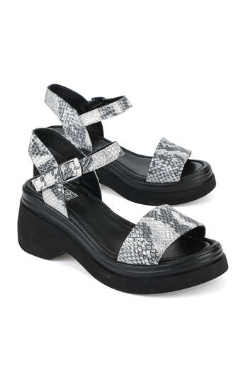 Ziya - Hakiki Deri Kadın Sandalet Siyah (1)