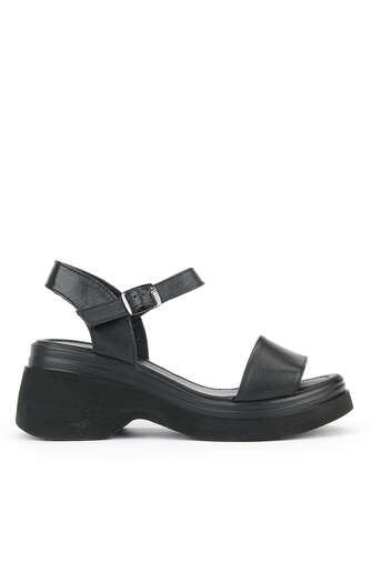 Ziya - Hakiki Deri Kadın Sandalet Siyah
