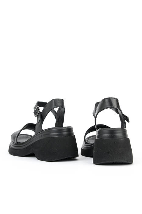Hakiki Deri Kadın Sandalet Siyah