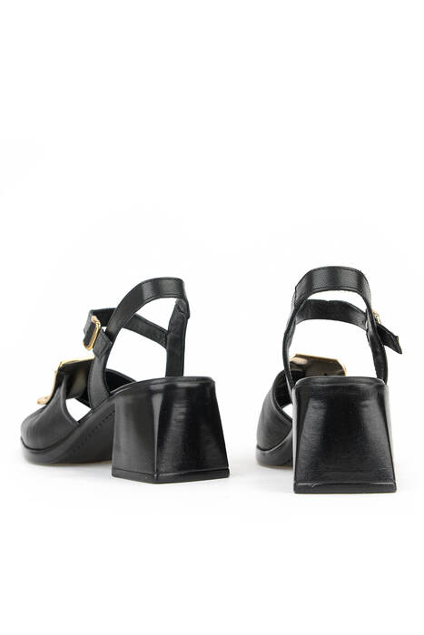 Hakiki Deri Kadın Sandalet Siyah