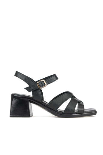 Ziya - Hakiki Deri Kadın Sandalet Siyah