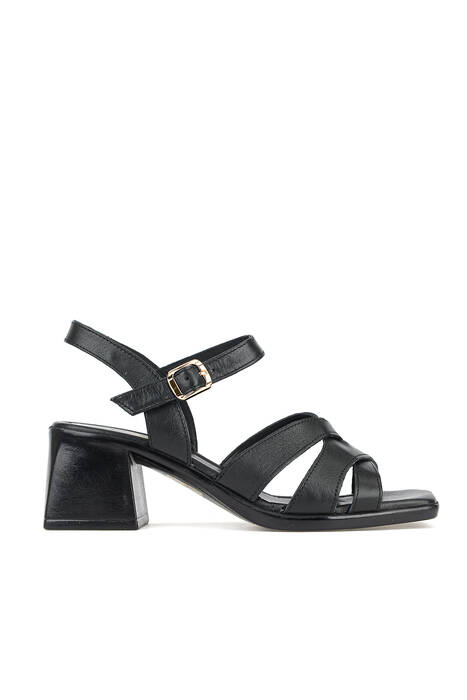 Hakiki Deri Kadın Sandalet Siyah