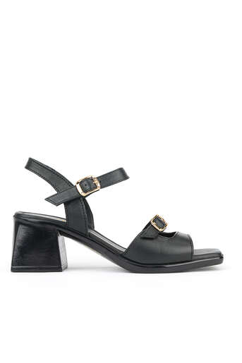 Ziya - Hakiki Deri Kadın Sandalet Siyah