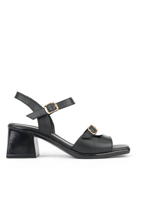 Hakiki Deri Kadın Sandalet Siyah