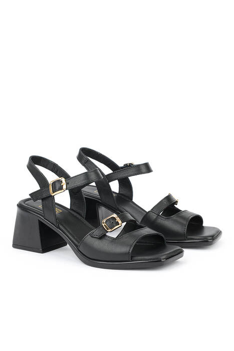 Hakiki Deri Kadın Sandalet Siyah