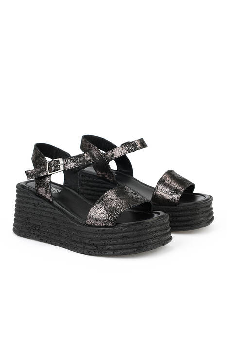 Hakiki Deri Kadın Sandalet Siyah