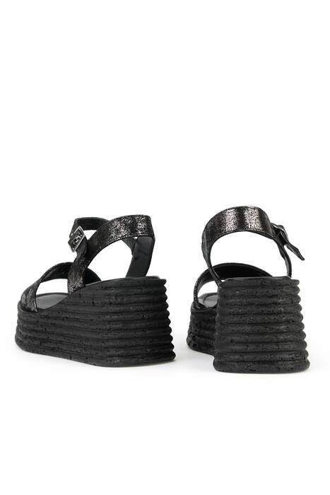 Hakiki Deri Kadın Sandalet Siyah