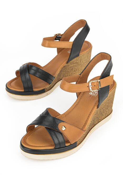 Hakiki Deri Kadın Sandalet Siyah