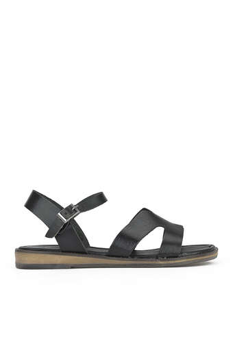 Ziya - Black Genuine Leather Women's Sandals