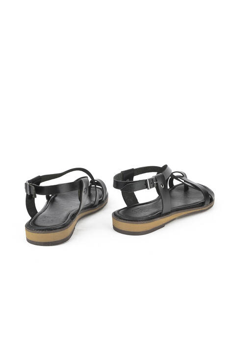 Hakiki Deri Kadın Sandalet Siyah
