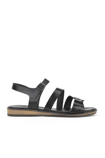 Ziya - Black Genuine Leather Women's Sandals