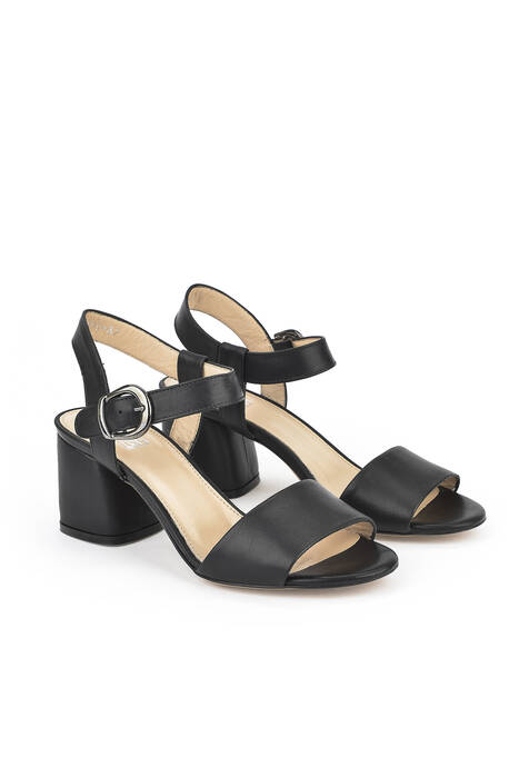 Hakiki Deri Kadın Sandalet Siyah