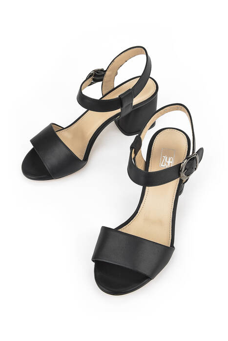 Hakiki Deri Kadın Sandalet Siyah