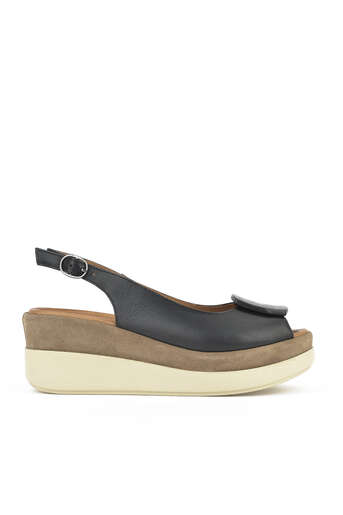 Ziya - Hakiki Deri Kadın Sandalet Siyah