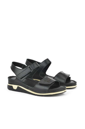 Ziya - Hakiki Deri Kadın Sandalet Siyah (1)