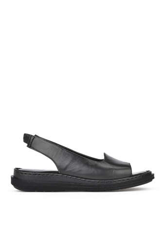 Ziya - Hakiki Deri Kadın Sandalet Siyah