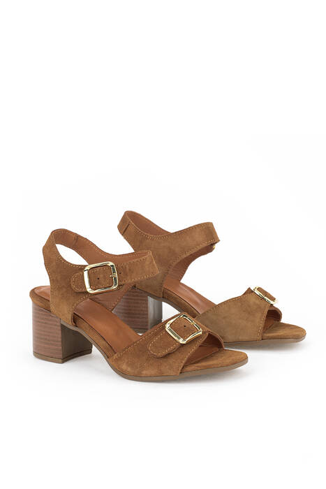 Hakiki Deri Kadın Sandalet Taba