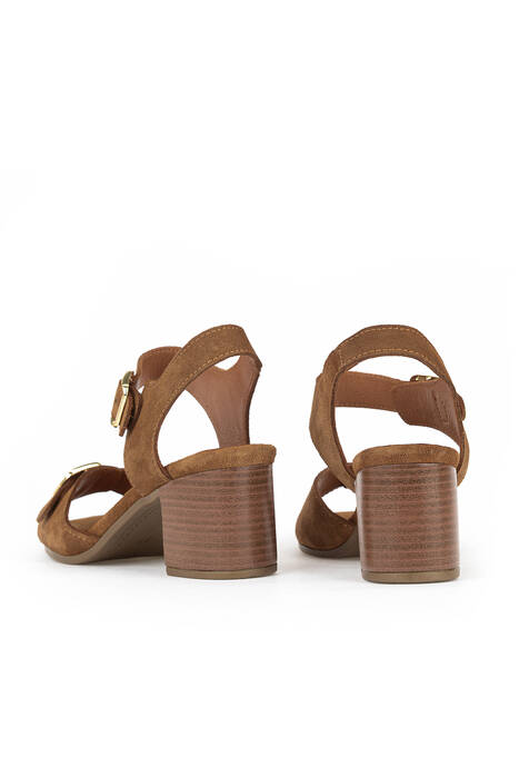 Hakiki Deri Kadın Sandalet Taba