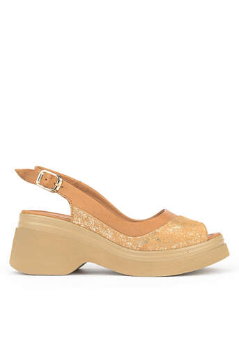 Ziya - Hakiki Deri Kadın Sandalet Taba