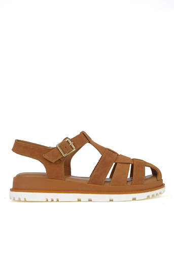 Ziya - Hakiki Deri Kadın Sandalet Taba