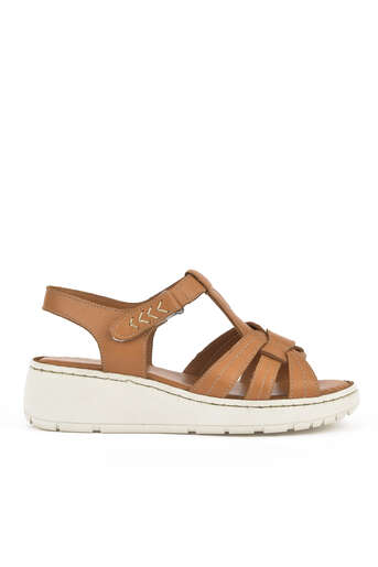 Ziya - Hakiki Deri Kadın Sandalet Taba