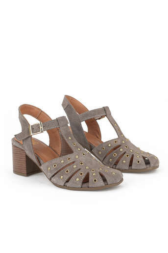 Ziya - Mink Colour Genuine Leather Women's Sandals (1)