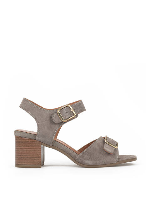 Hakiki Deri Kadın Sandalet Vizon