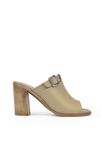 Ziya - Beige Genuine Leather Women's Slippers