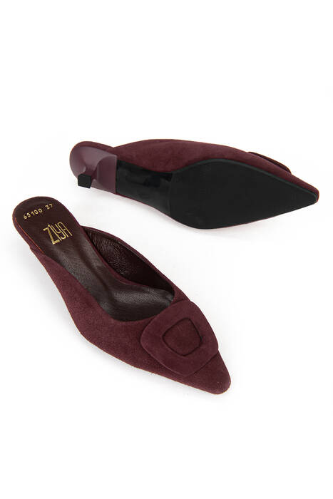 Hakiki Deri Kadın Terlik Bordo