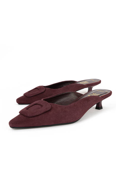Hakiki Deri Kadın Terlik Bordo