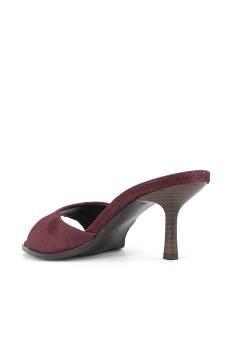 Hakiki Deri Kadın Terlik Bordo