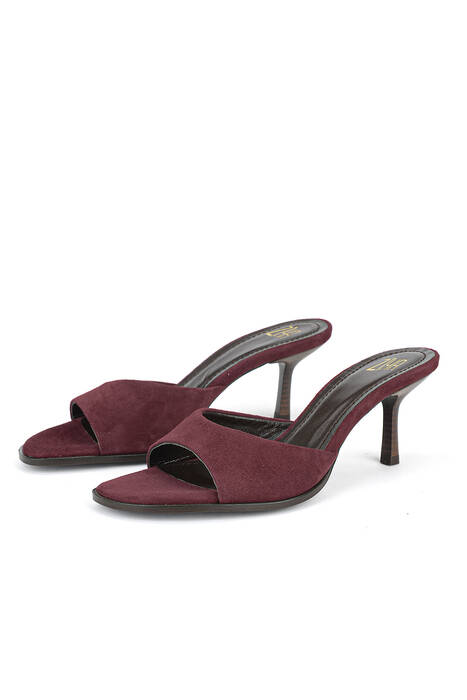 Hakiki Deri Kadın Terlik Bordo
