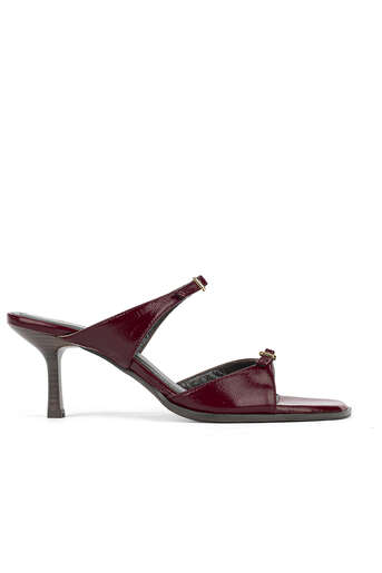 Ziya - Hakiki Deri Kadın Terlik Bordo