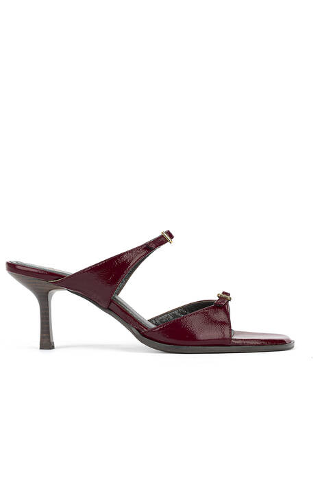 Hakiki Deri Kadın Terlik Bordo