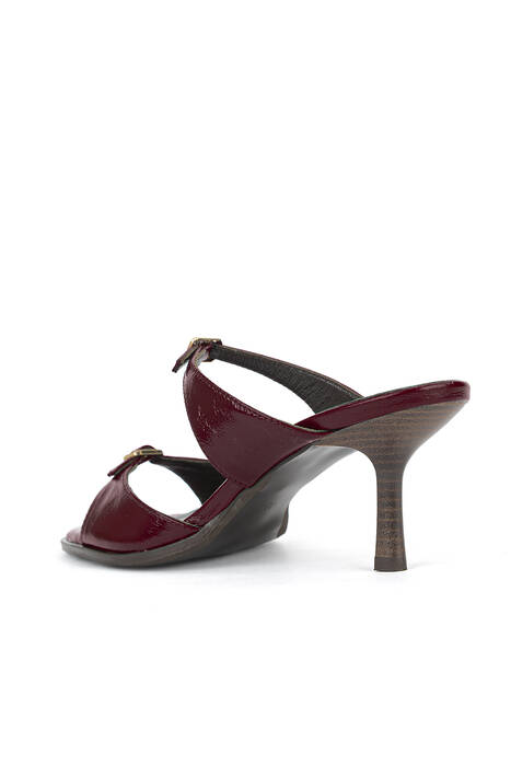 Hakiki Deri Kadın Terlik Bordo