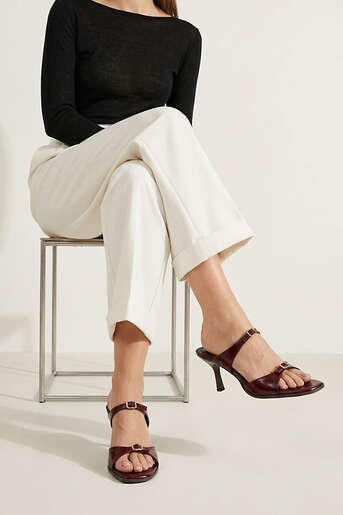 Ziya - Hakiki Deri Kadın Terlik Bordo