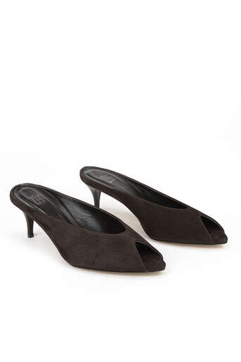 Ziya - Hakiki Deri Kadın Terlik Kahverengi (1)