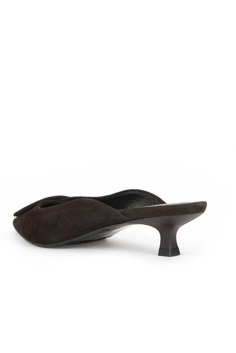 Hakiki Deri Kadın Terlik Kahverengi