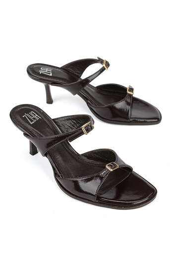 Ziya - Hakiki Deri Kadın Terlik Kahverengi (1)