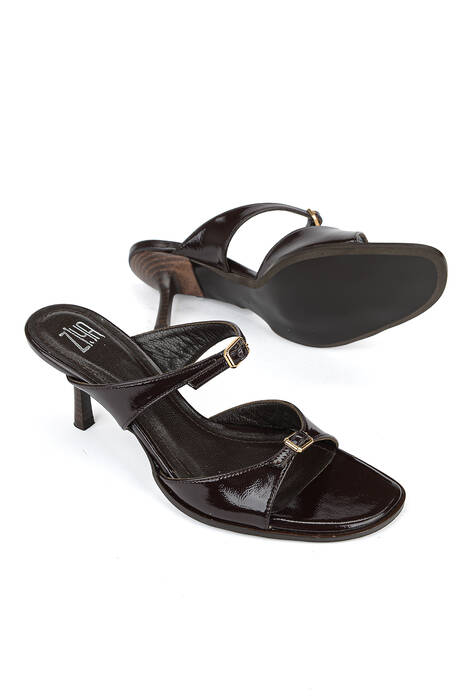 Hakiki Deri Kadın Terlik Kahverengi