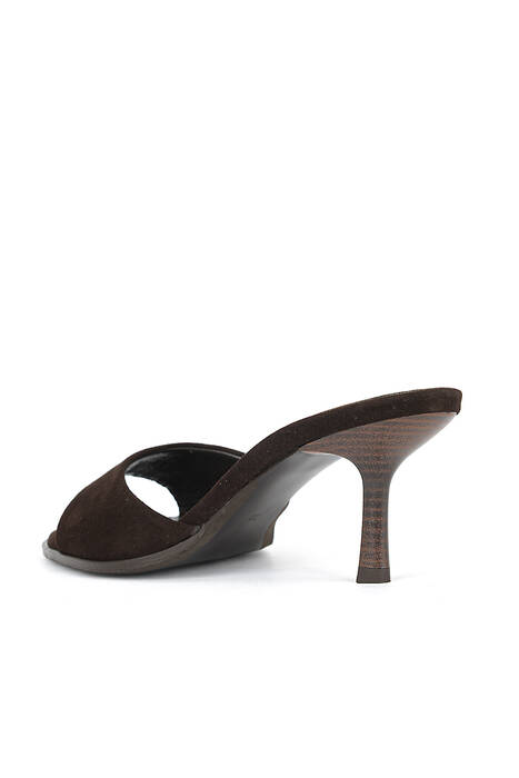 Hakiki Deri Kadın Terlik Kahverengi