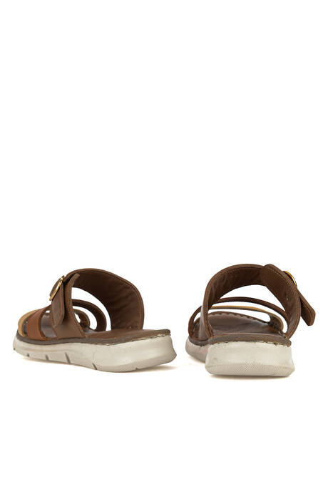 Hakiki Deri Kadın Terlik Kahverengi