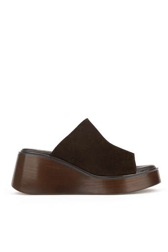 Ziya - Hakiki Deri Kadın Terlik Kahverengi